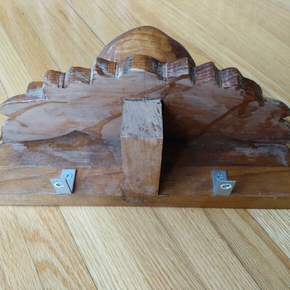 Vintage Cherub Carved Wood Angel Shelf Wall Mounted Altar Chunky Smiling Happy - Picture 4 of 16